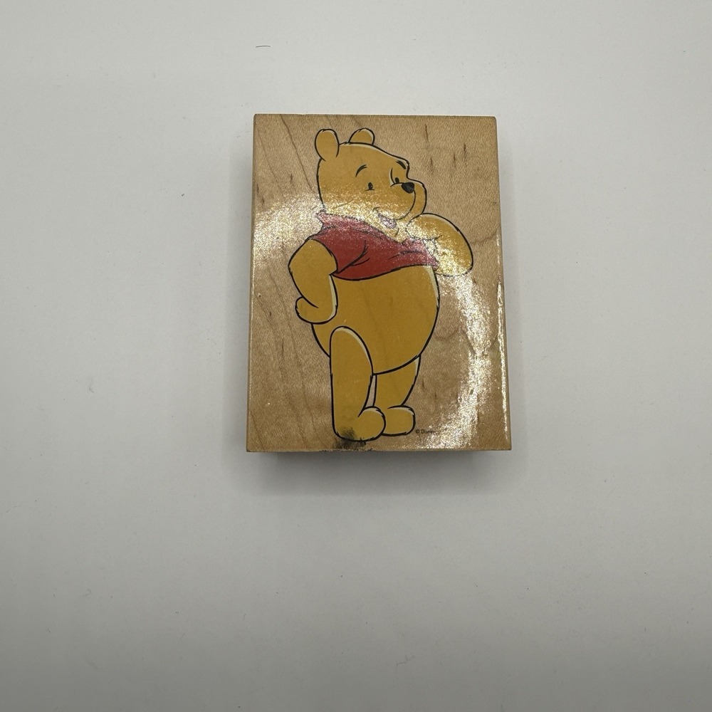 All Night Media Disney style Winnie‎ the Pooh Laughing Wood Mounted Rubber Stamp